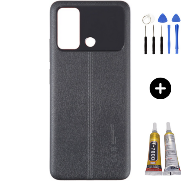 Xiaomi Poco Pocophone C55 Uyumlu Full Kasa Arka Pil Kapağı Siyah + Montaj Seti - Image 1