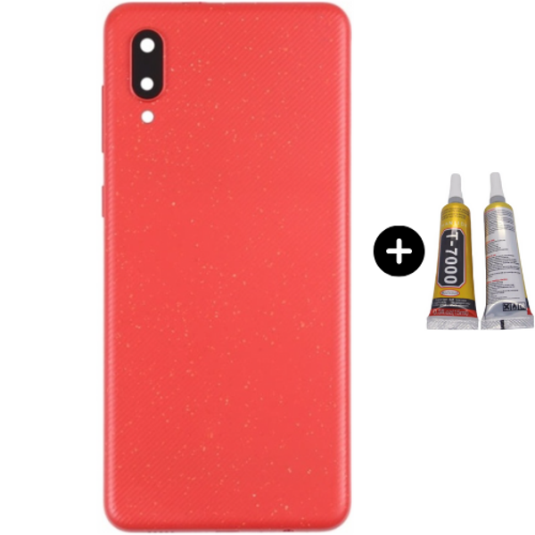 Samsung A02 SM-A022F Uyumlu Arka Pil Kapağı Kırmızı + B7000 - Image 1
