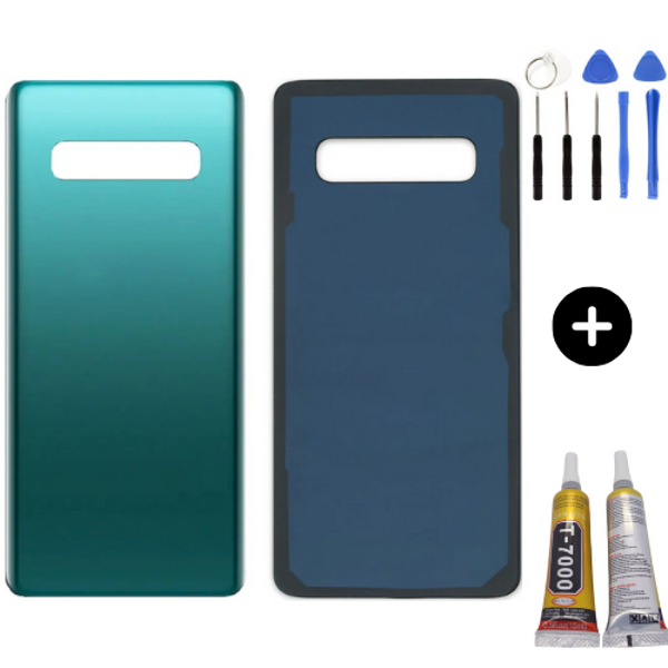 Samsung S10 Plus SM-G975F Uyumlu Arka Pil Kapağı Yeşil + Montaj Seti - Image 1