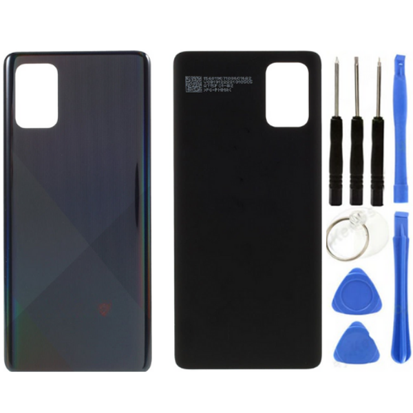 Samsung A71 SM-A715 Uyumlu Arka Pil Kapağı Siyah + Tamir Seti - Image 1