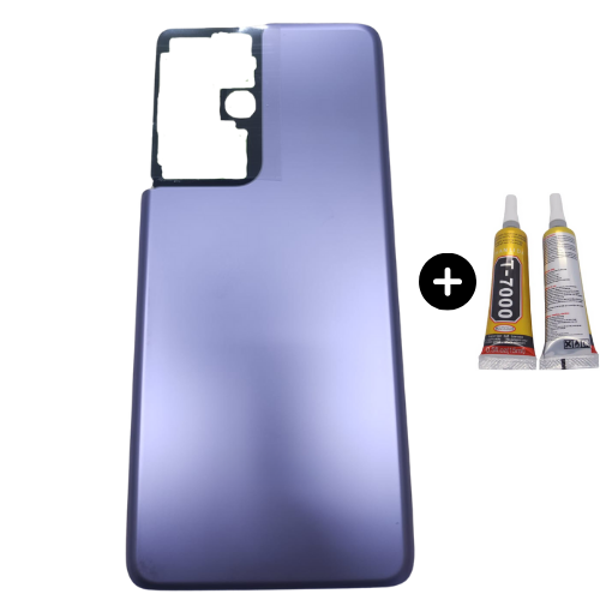 Samsung S21 Ultra SM-G998 Uyumlu Arka Pil Kapağı Mavi + B7000 - Image 1