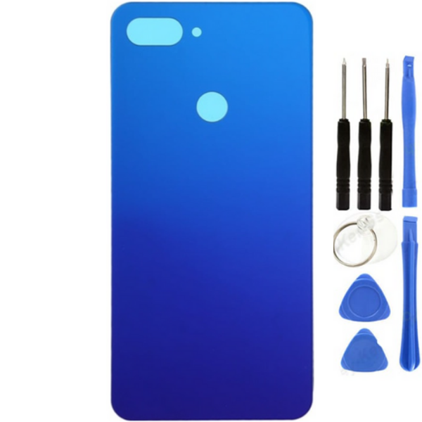 Xiaomi Mi 8 Lite Uyumlu Arka Pil Kapağı Mavi + Tamir Seti - Image 1