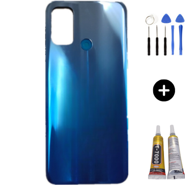 Oppo A32 Uyumlu Arka Pil Kapağı Mavi + Montaj Seti - Image 1