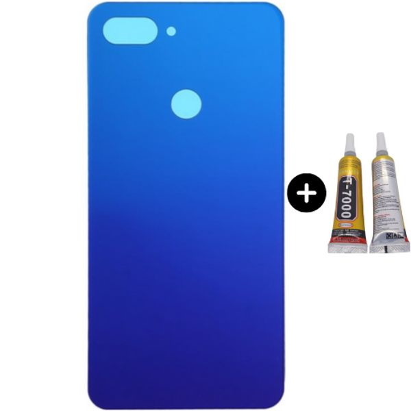 Xiaomi Mi 8 Lite Uyumlu Arka Pil Kapağı Mavi + B7000 - Image 1
