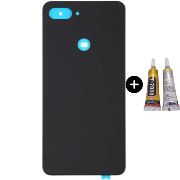 Xiaomi Mi 8 Lite Uyumlu Arka Pil Kapağı Siyah + B7000 - Image 1
