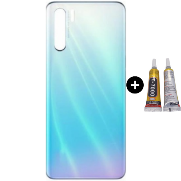 Oppo A91 Uyumlu Arka Pil Kapağı Beyaz + B7000 - Image 1