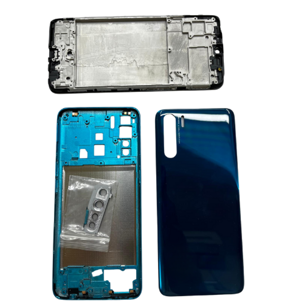 Oppo A91 Uyumlu Arka Kapak Kasa (Mavi) + Ekran Çıtası - Image 1