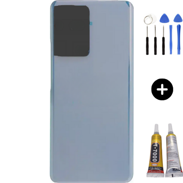 Xiaomi Mi 13 Lite Uyumlu Arka Pil Kapağı Mavi + Montaj Seti - Image 1