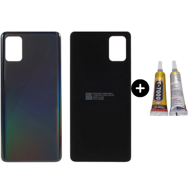 Samsung A51 SM-A515 Uyumlu Arka Pil Kapağı Siyah + B7000 - Image 1