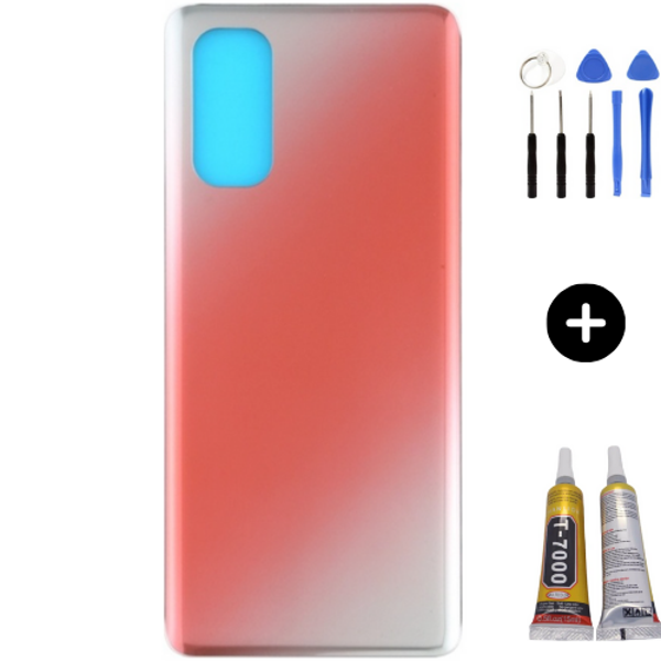 Oppo Reno 4 Pro 5G Uyumlu Arka Pil Kapağı Kırmızı + Montaj Seti - Image 1