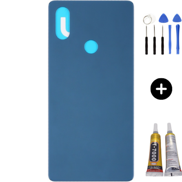 Xiaomi Mi 8 SE Uyumlu Arka Pil Kapağı Mavi + Montaj Seti - Image 1