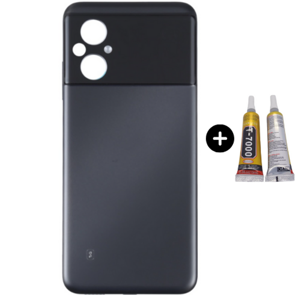 Xiaomi Poco Pocophone M5 Uyumlu Full Kasa Arka Pil Kapağı Siyah + B7000 - Image 1