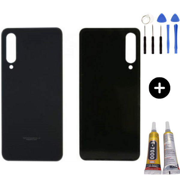 Xiaomi Mi 9 Lite Uyumlu Arka Pil Kapağı Siyah + Montaj Seti - Image 1