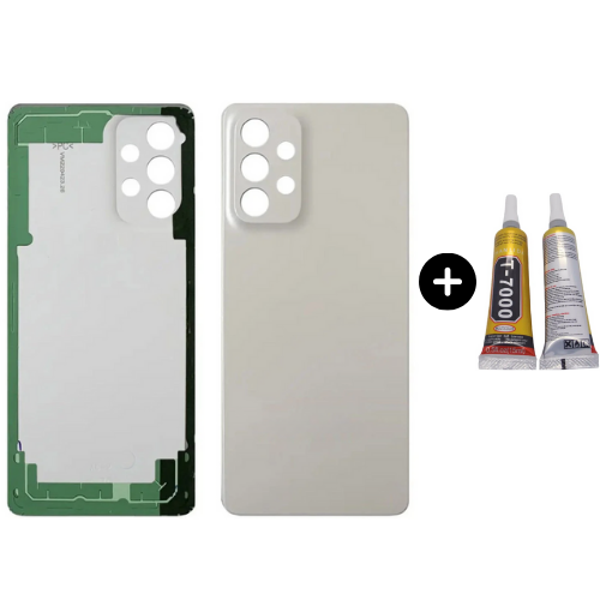 Samsung A73 5G SM-A736 Uyumlu Arka Pil Kapağı Beyaz + B7000 - Image 1