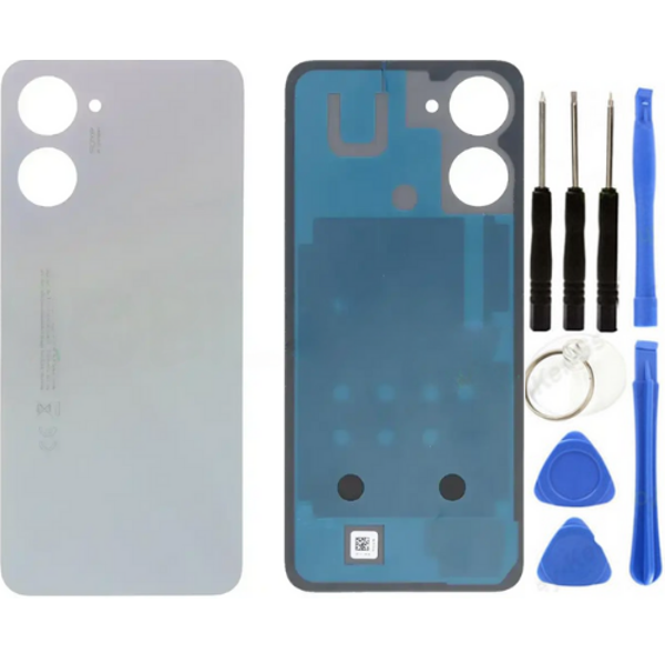 Realme 10 Uyumlu Arka Pil Kapağı Gri + Tamir Seti - Image 1