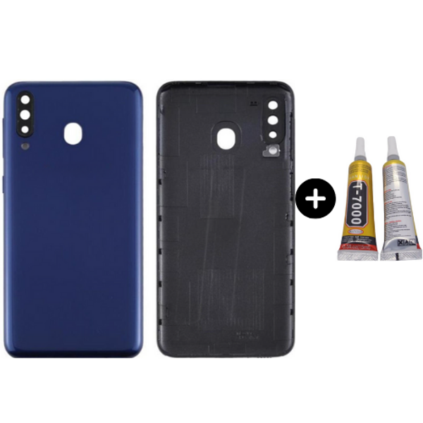 Samsung M30 SM-M305F Uyumlu Arka Pil Kapağı Mavi + B7000 - Image 1