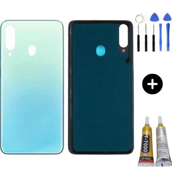 Samsung M40 SM-M405F Uyumlu Arka Pil Kapağı Yeşil + Montaj Seti - Image 1