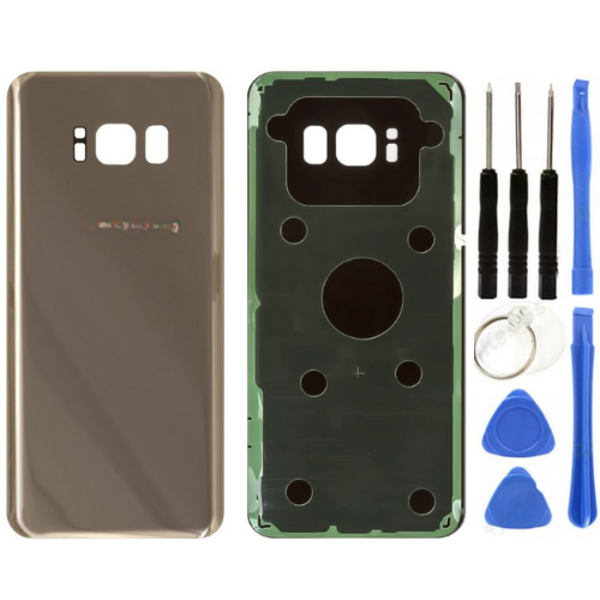 Samsung S8 SM-G950 Uyumlu Arka Pil Kapağı Gold + Tamir Seti - Image 1
