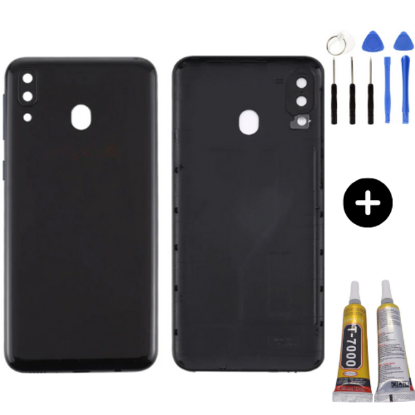 Samsung M20 SM-M205 Uyumlu Arka Pil Kapağı Siyah + Montaj Seti - Image 1