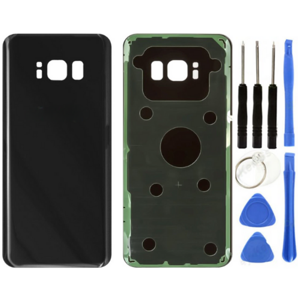 Samsung S8 SM-G950 Uyumlu Arka Pil Kapağı Siyah + Tamir Seti - Image 1