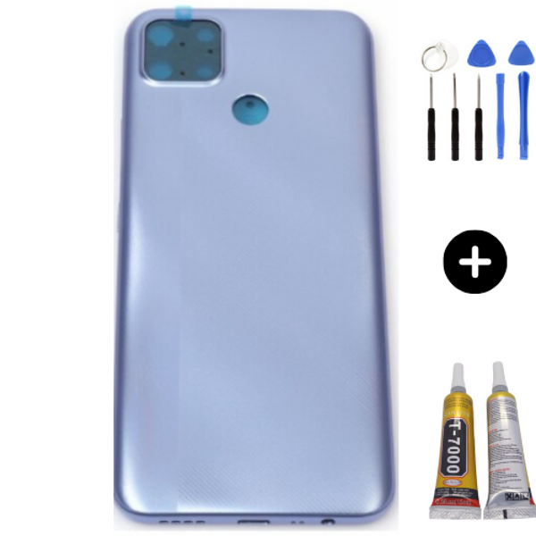 Oppo C25 2021 Uyumlu Full Kasa Arka Kapak Mavi + Montaj Seti - Image 1