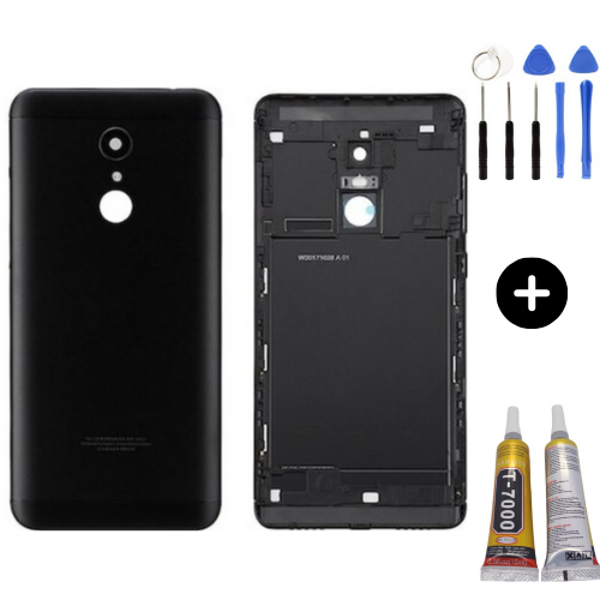 Redmi 5 Uyumlu Full Kasa Arka Pil Kapağı Siyah + Montaj Seti - Image 1