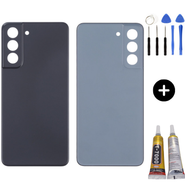 Samsung S21 FE SM-G990 Uyumlu Arka Pil Kapağı Siyah + Montaj Seti - Image 1