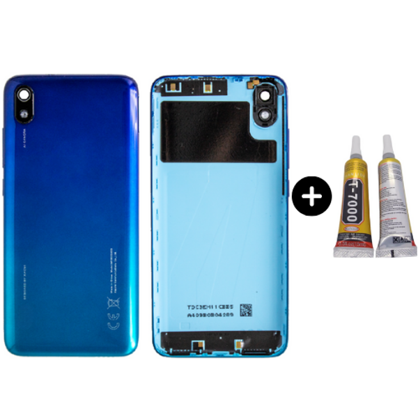 Redmi 7A Uyumlu Full Kasa Arka Pil Kapağı Mavi + B7000 - Image 1