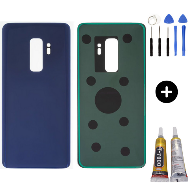 Samsung S9 Plus SM-G965 Uyumlu Arka Pil Kapağı Mavi + Montaj Seti - Image 1