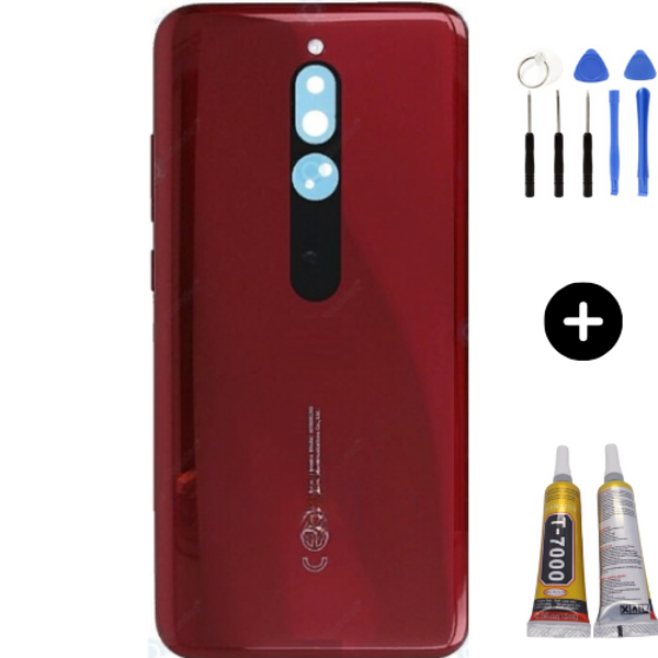 Redmi 8 Uyumlu Full Kasa Arka Pil Kapağı Kırmızı + Montaj Seti - Image 1
