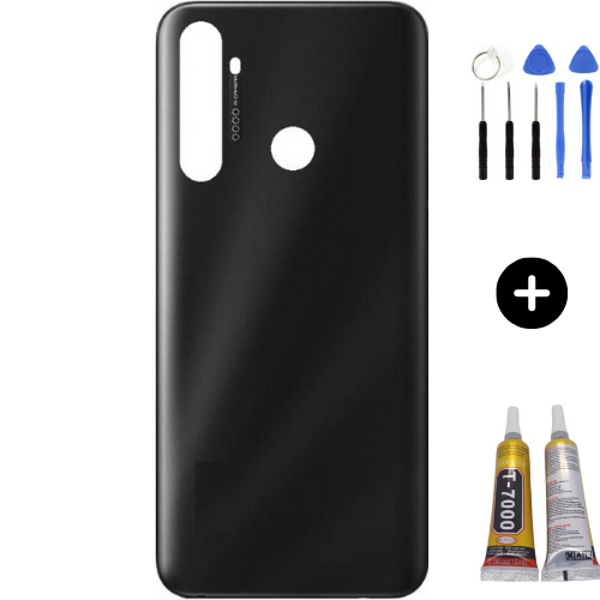Realme C5İ Uyumlu Arka Pil Kapağı Siyah + Montaj Seti - Image 1