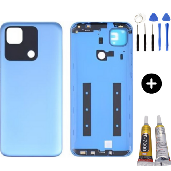 Redmi 10A Uyumlu Full Kasa Arka Pil Kapağı Mavi + Montaj Seti - Image 1