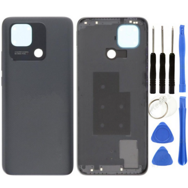Redmi 10C Uyumlu Full Kasa Arka Pil Kapağı Siyah + Tamir Seti - Image 1