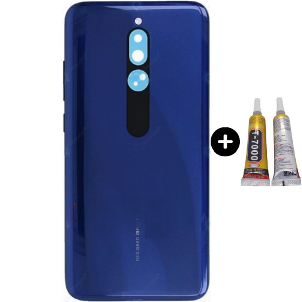 Redmi 8 Uyumlu Full Kasa Arka Pil Kapağı Mavi + B7000 - Image 1