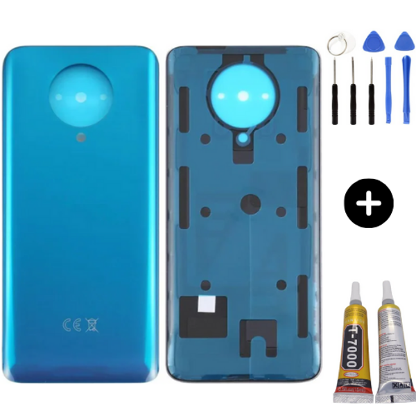 Redmi K30 Pro Uyumlu Arka Pil Kapağı Mavi + Montaj Seti - Image 1
