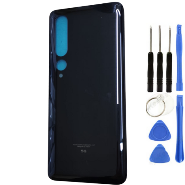 Xiaomi Mi 10 5G Uyumlu Arka Pil Kapağı Siyah + Tamir Seti - Image 1