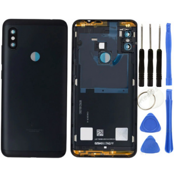 Redmi Note 6 Pro Uyumlu Full Kasa Arka Pil Kapağı Siyah + Tamir Seti - Image 1
