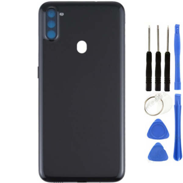 Samsung A11 SM-A115 Uyumlu Arka Pil Kapağı Siyah + Tamir Seti - Image 1