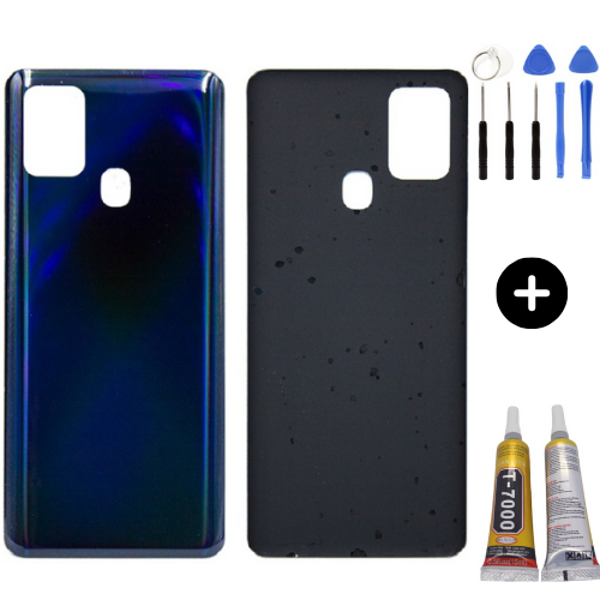 Samsung A21S SM-A217 Uyumlu Arka Pil Kapağı Mavi + Montaj Seti - Image 1