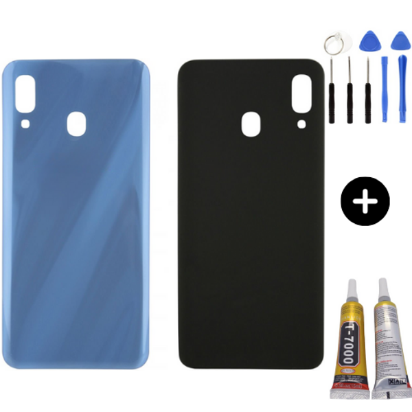 Samsung A30 SM-A305F Uyumlu Arka Pil Kapağı Mavi + Montaj Seti - Image 1