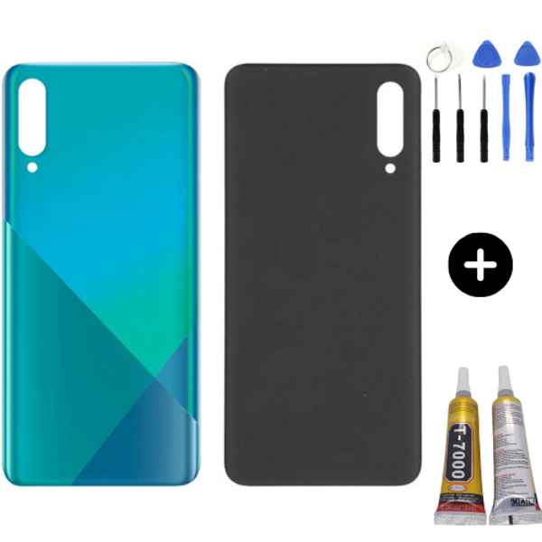 Samsung A30S SM-A307 Uyumlu Arka Pil Kapağı Mavi + Montaj Seti - Image 1