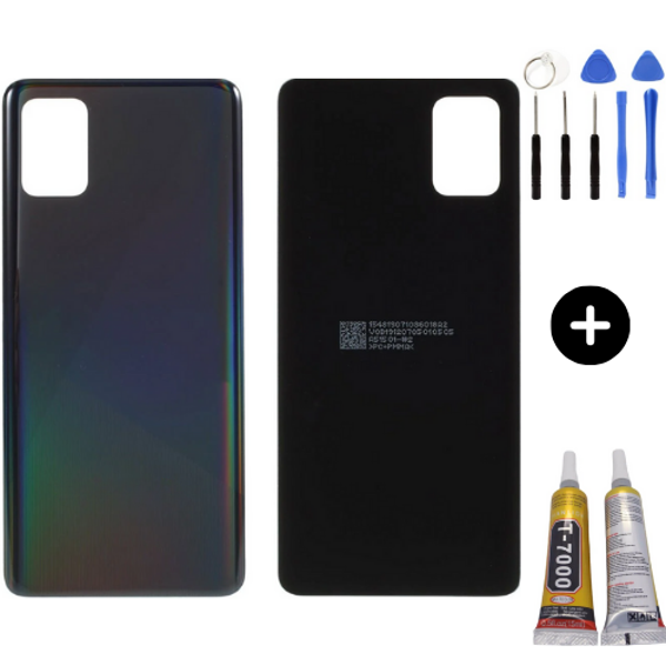 Samsung A51 SM-A515 Uyumlu Arka Pil Kapağı Siyah + Montaj Seti - Image 1