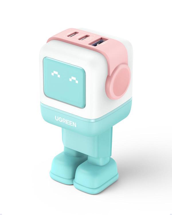 UGREEN Nexode Uno 65W Robot GaN Hızlı Şarj Cihazı 2xUSB-C, 1xUSB-A, Renkli, 35855 - Image 1