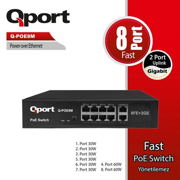 Qport Q-poe8m 8 Port 10/100 + 2 Port 10/100/1000 U - Image 1