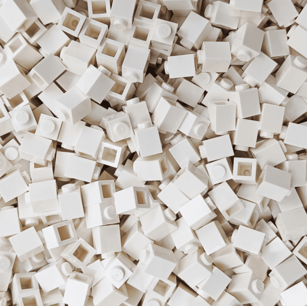 50 Adet 1X1 Beyaz Tuğla Duvar Parçası - 50 piece 1X1 White Brick Parts - Image 1