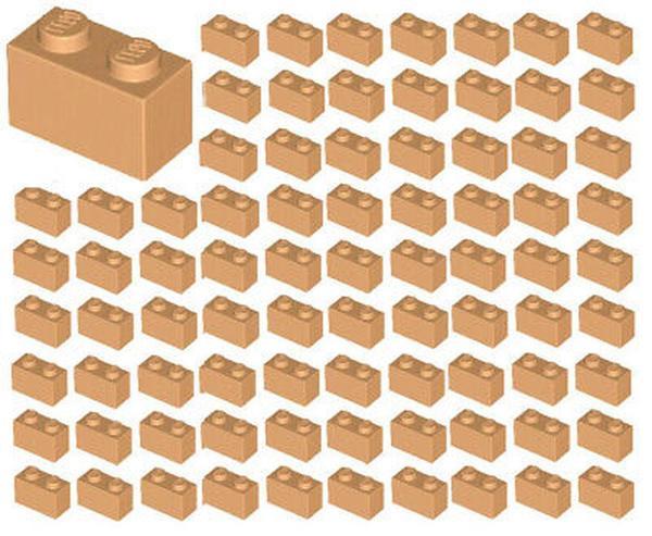 50 Adet 1X2 Orta Koyu Ten Tuğla Duvar Parçası - 50 piece 1X2 Medium Nougat Brick Parts - Image 1
