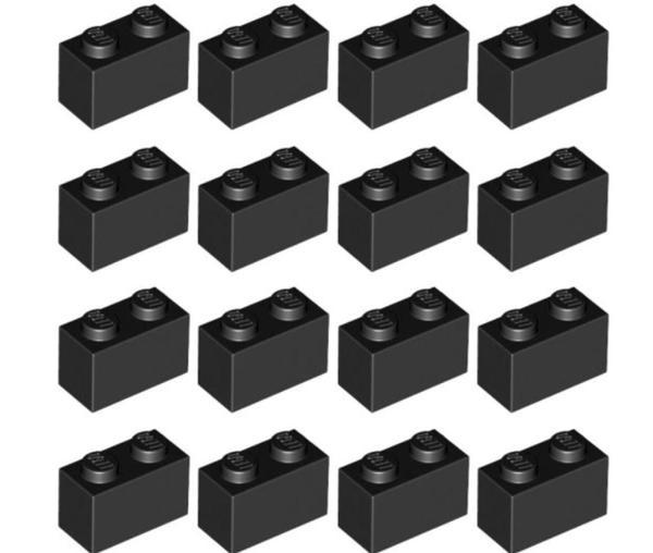 50 Adet 1X2 Siyah Tuğla Duvar Parçası - 50 piece 1X2 Black Brick Parts - Image 1