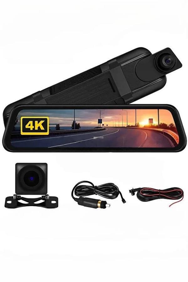 4k Ips Ekran Tam Dokunmatik 9.66” Dikiz Ayna Araç Içi Kamera (4K ÖN 1080P ARKA) | Carplay - Image 1
