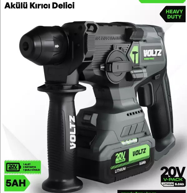 VOLTZ VZHD-20 AKÜLÜ KIRICI DELİCİ MATKAP 20V-5Ah - Image 1