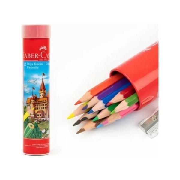 Faber Castell 12 Renk Metal Tüp Kuru Boya Kalemi - Image 1